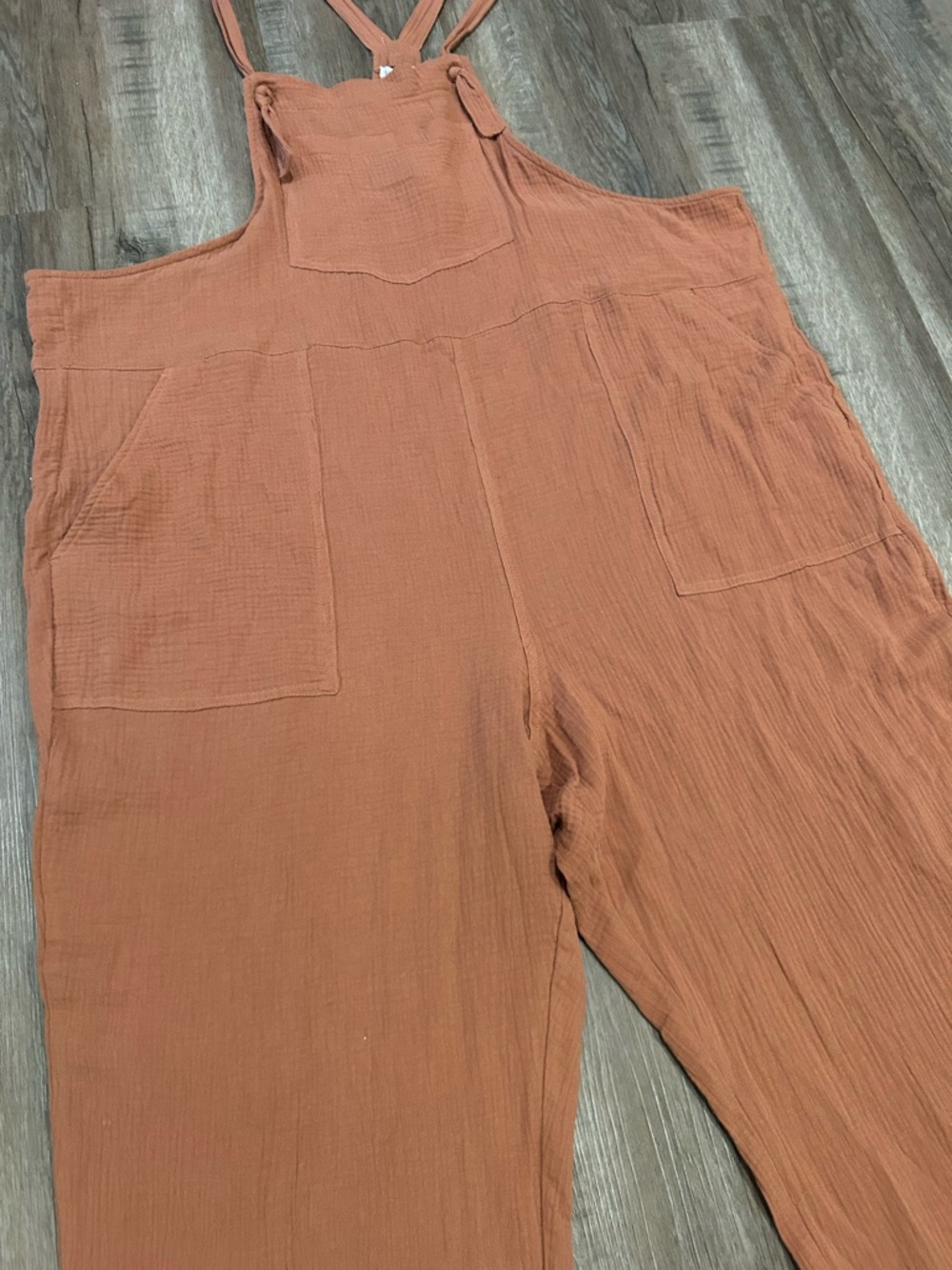 Boho Chic Gauze Cotton Rust Overalls NWT Women’s size XXL - Picture 4 of 12